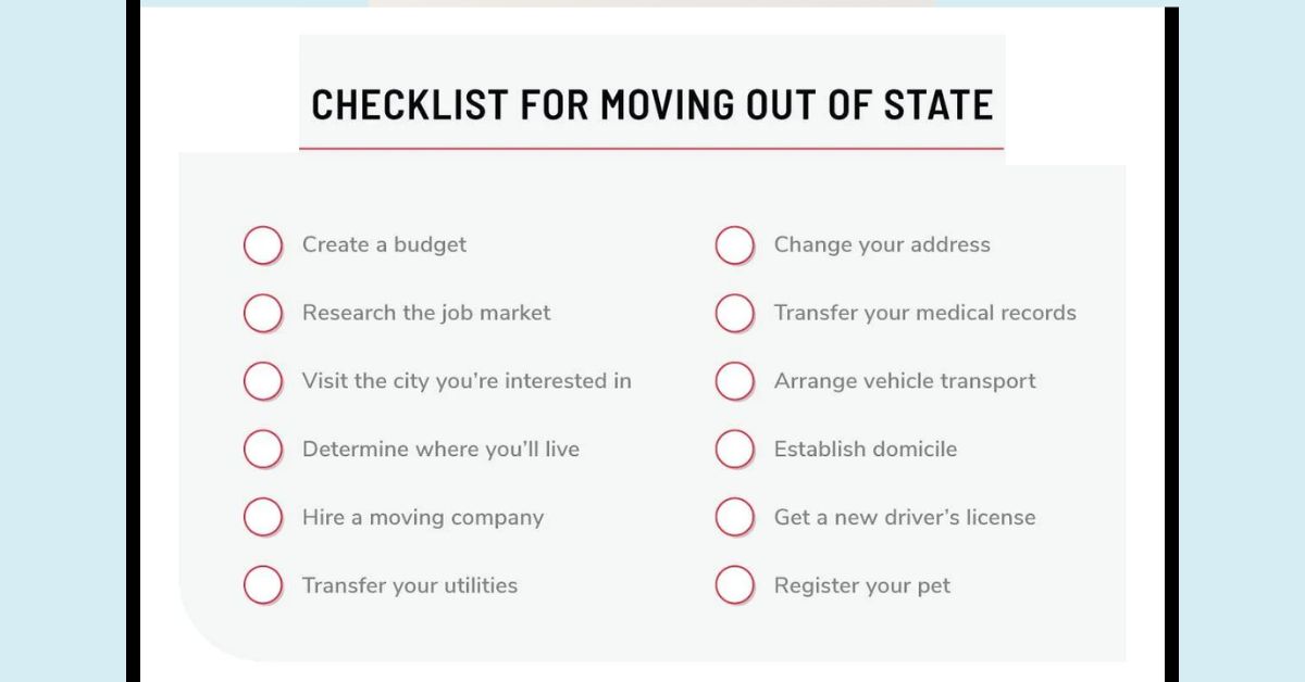 moving out of state checklist